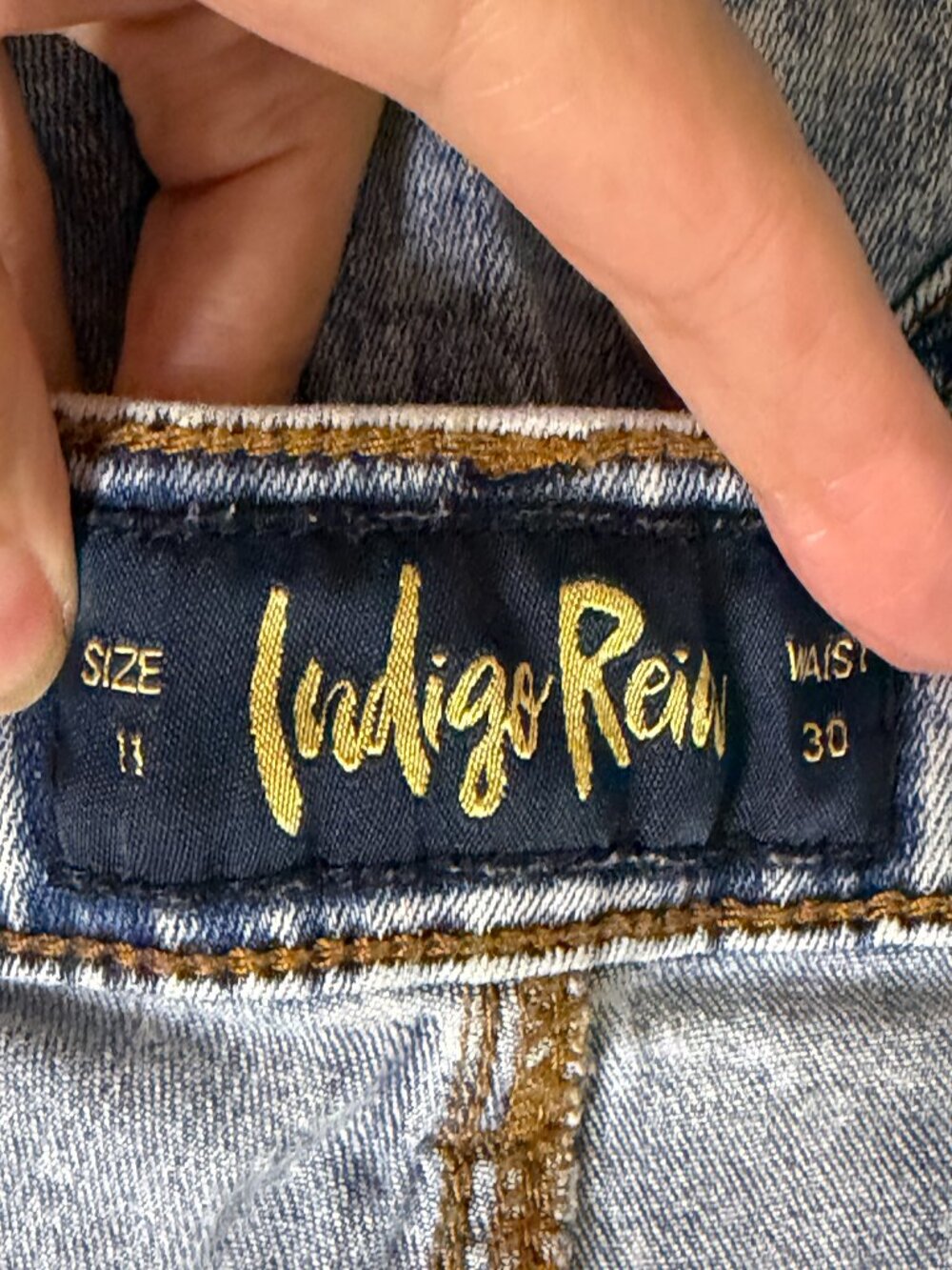 Indigo Rein Jean Denim Shorts Blue Junior 11 Waist 30 - Picture 5 of 6